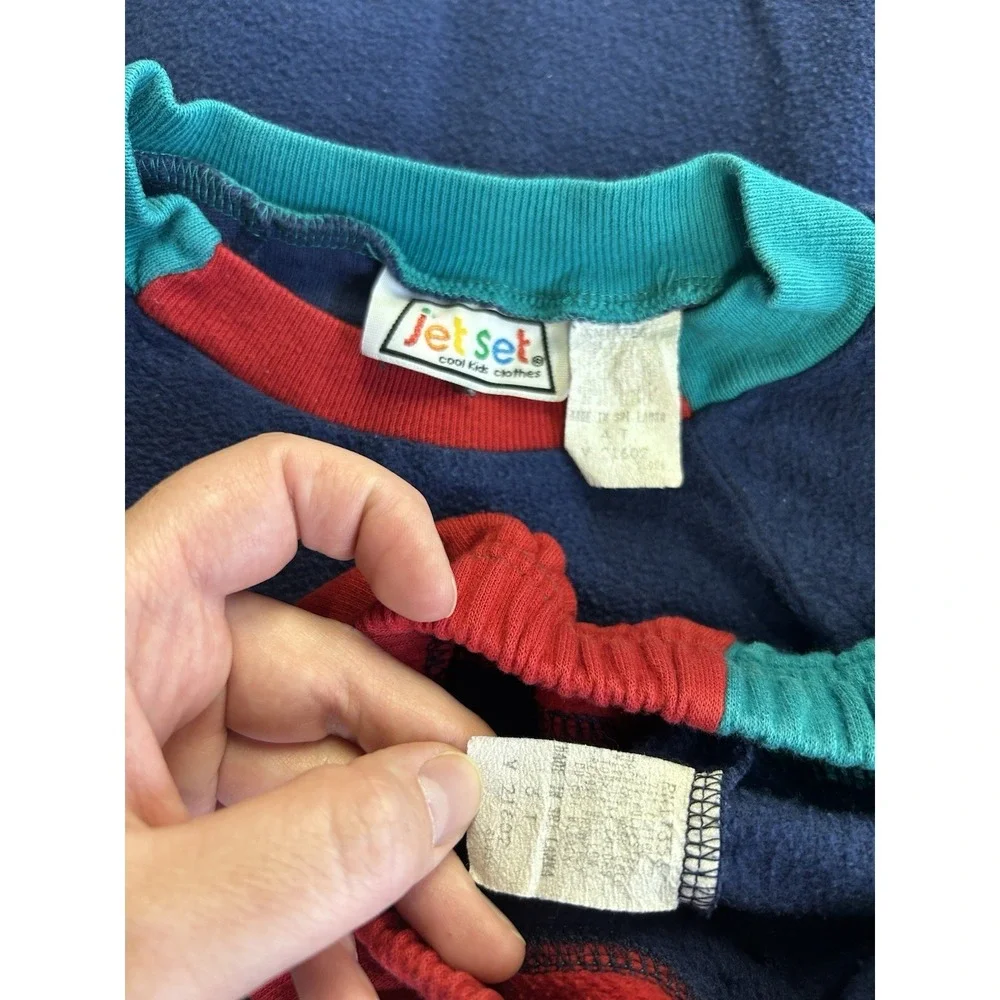 Vintage JetSet Cool Kids Clothes 1980s/1990s 2 Pc Colorblock Outfit Size 3T/4T